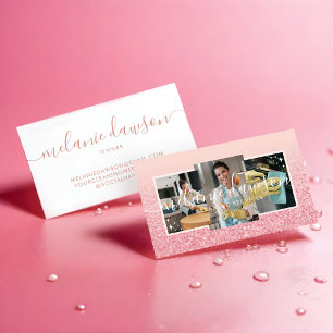 Cartão De Visita Elegant Glitter 3 Serviços de Limpeza de Fotos e E