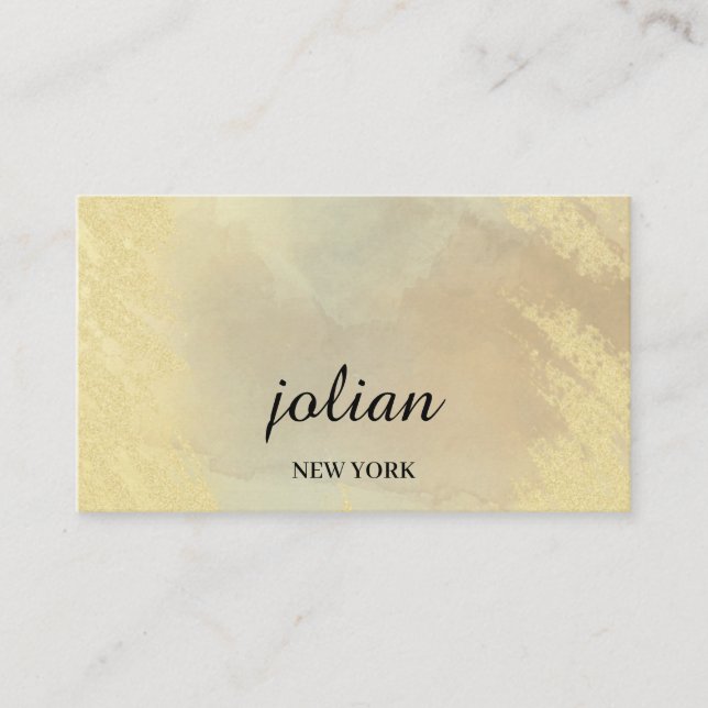 Cartão De Visita  Elegant Gold Business Card – Minimalist Luxurious (Frente)