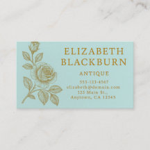 Elegant Gold Rose Vintage Business Card