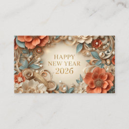 Cartão De Visita elegant happy new year 2026 business card