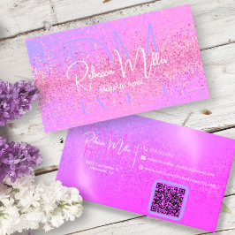 Cartão De Visita Elegant Holographic Iridescent Pink Business Card