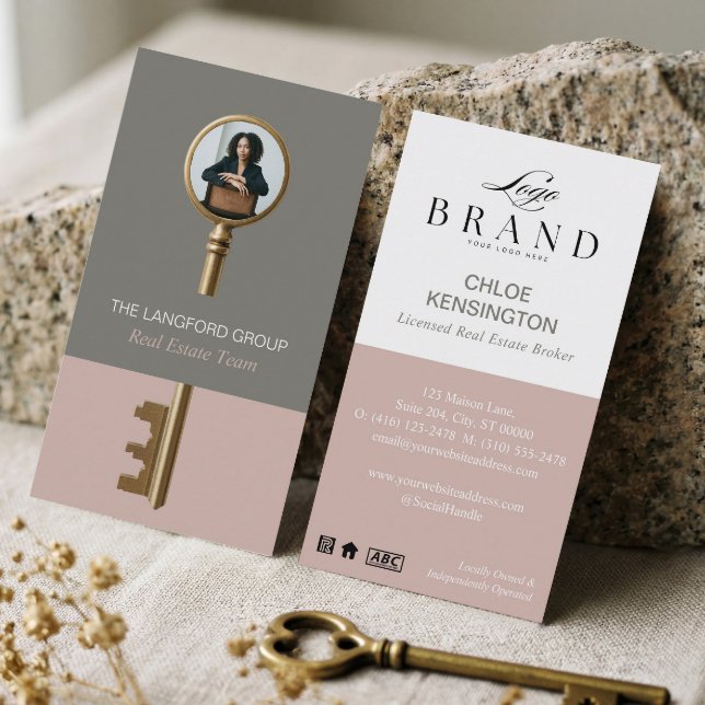 Cartão De Visita Elegant Home Real Estate Key Professional Photo (Elegant Home Real Estate Key Professional Photo Business Card)