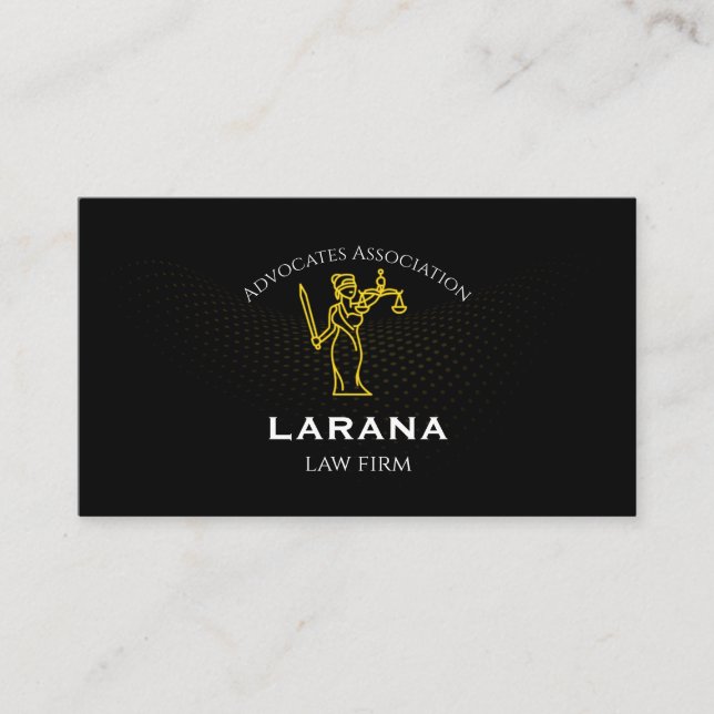 Cartão De Visita Elegant Law & Justice Business Card | Attorney (Frente)