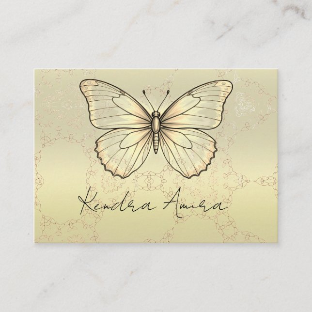 Cartão De Visita Elegant Metallic Classic Butterfly Business Card (Frente)