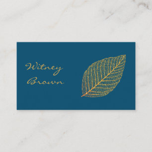 Cartão De Visita Elegant minimalist foil golden leaf  business card