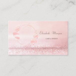 Cartão De Visita Elegant Modern Bokeh Cake Sweets Macarons