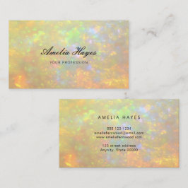 Cartão De Visita Elegant Opal Stone Texture Modern Script