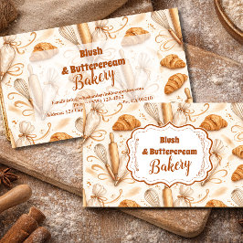 Cartão De Visita Elegant Pastel Bakery Branding