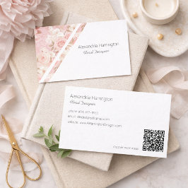 Cartão De Visita Elegant Pink Roses Business Card