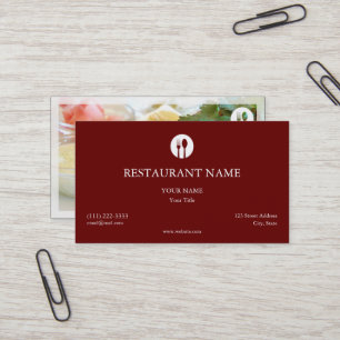 Cartão De Visita Elegant Restaurant Business Card