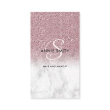Elegant Script Monogram Marble Rose Gold Glitter