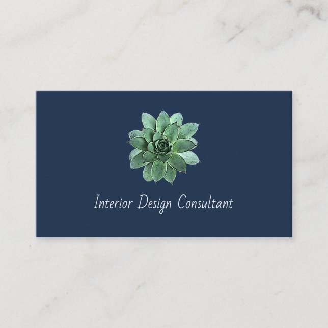 Cartão De Visita Elegant Succulent Modern Botanical QR code (Frente)