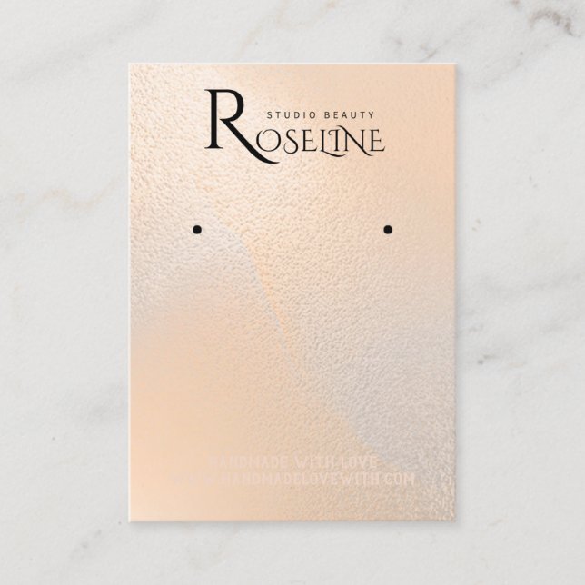 Cartão De Visita Elegant Watercolor rosa Earration (Frente)