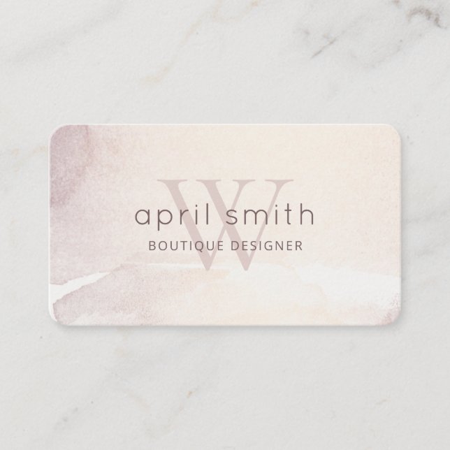 Cartão De Visita Elegante Abstrato Dourado Monograma Roxo brilhante (Frente)