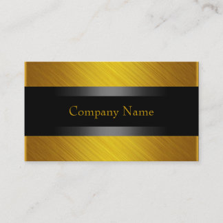 Cartão De Visita Elegante Amarelo Dourado com Preto