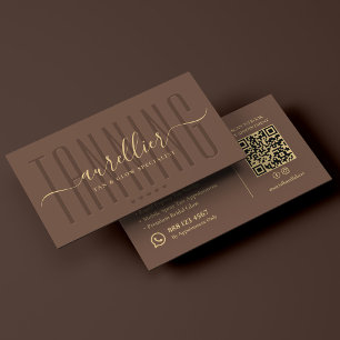 Cartão De Visita Elegante Artista de Bronzeado Tan Especialista em 