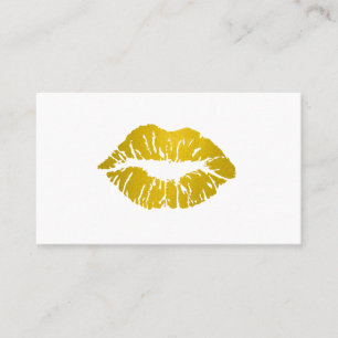 Cartão De Visita Elegante Artista Makeup Faux Glitter Lábios Doura