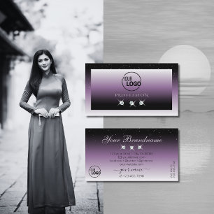 Cartão De Visita Elegante As Joias Sparkle Roxas Pretas Elegantes A