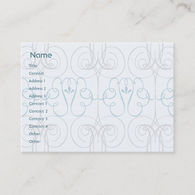 Cartão De Visita Elegante azul - carnudo (Frente)