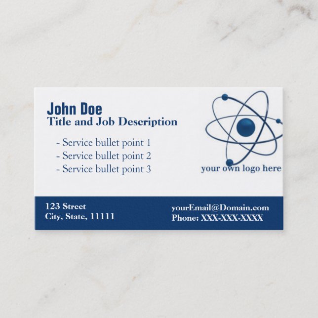 Cartão de visita elegante azul geral (Frente)