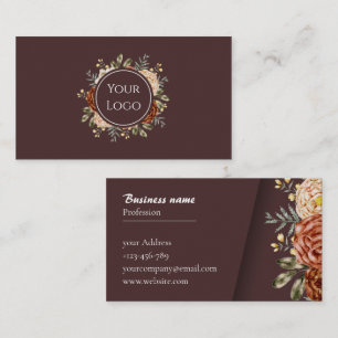 Cartão De Visita Elegante Beleza Floral em Aquarela & Eventos 