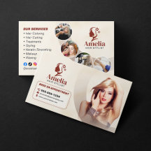 Elegante Biege Hair Stylist Salon Makeup Waxing