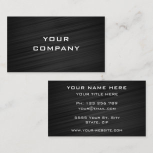 Cartão De Visita Elegante Black Cinza Wavy Lines Modern Professiona
