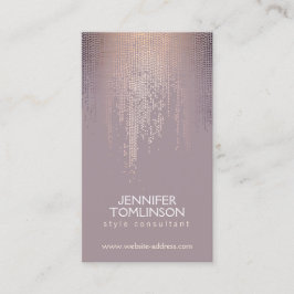 Cartão De Visita Elegante Blush Confetti Rain Pattern Mauve