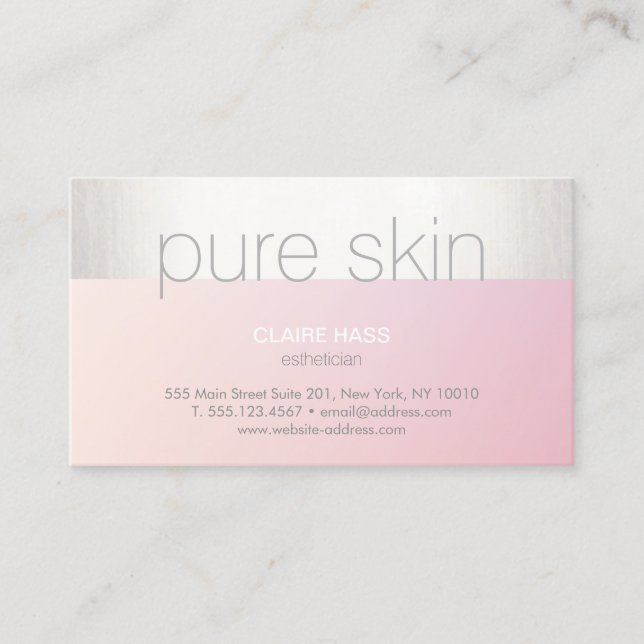 Cartão De Visita Elegante Blush Pink Estheticista Spa (Frente)