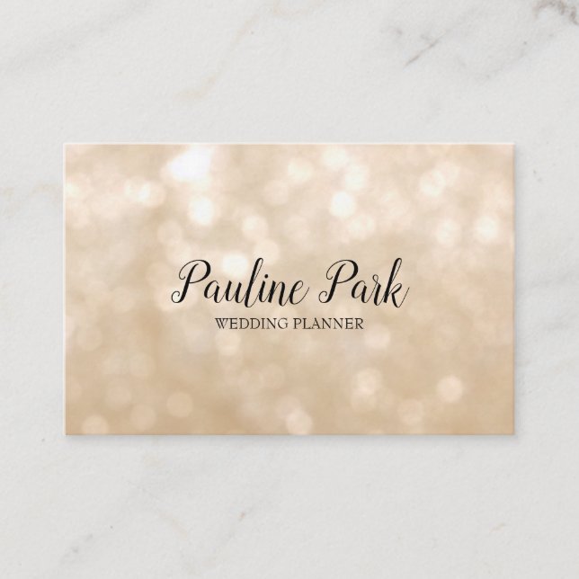 Cartão de visita elegante bonito com bokeh (Frente)