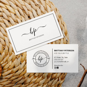 Cartão De Visita Elegante branco e limpo profissional moderno