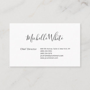 Cartão De Visita Elegante Branco Profissional Moderno Simples