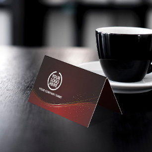 Cartão De Visita Elegante Burgundy   Poeira Dourada   Logotipo da E