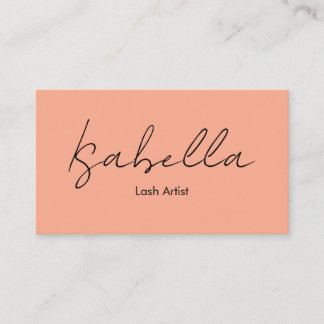 Cartão De Visita Elegante Caligrafia Peach Lash Artista