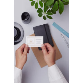 Cartão De Visita Elegante Chic Blue, White, Brown Imóveis Agent