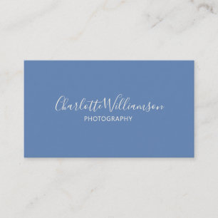 Cartão De Visita Elegante Chic Monograma Minimalista Azul