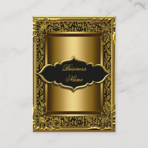 Cartão De Visita Elegante Chique Preto Dourado Antigo