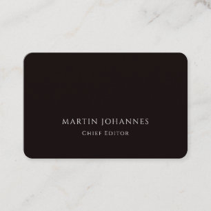 Cartão De Visita Elegante Chique Simples Minimalista Preto