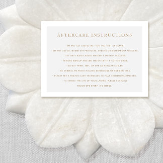 Cartão De Visita Elegante Cinza AfterCare for Lash Extensions Salon