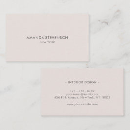 Cartão De Visita Elegante cinza e beige profissional