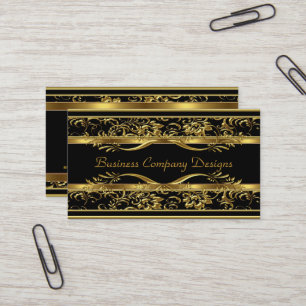 Cartão De Visita Elegante Clássico Dourado Preto Olhar Embutido Dam