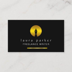 Cartão De Visita Elegante Clássico Elegante do Autor do Freelance D