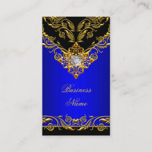 Cartão De Visita Elegante Clássico Elite Azul Real Dourado Preto so