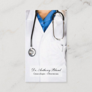 Cartão De Visita Elegante Código QR OBGYN Obstetrícia Ginecologista