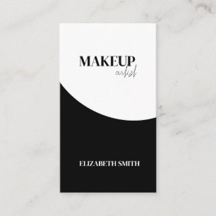 Cartão De Visita Elegante código QR preto e branco artista de maqui