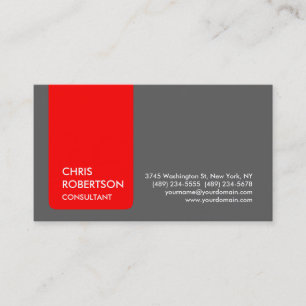 Cartão de visita Elegante com Faixa Vermelha de Ci