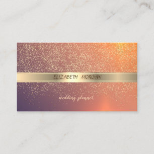 Cartão De Visita Elegante Confetti Moderno Dourado