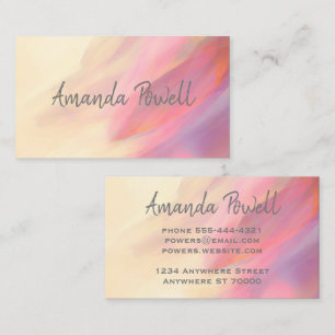Cartão De Visita elegante cor pastel de design pintada personalizad