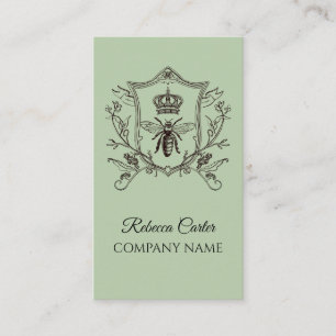 Cartão De Visita Elegante Coroa de Abelha da Moda Vintage Country F