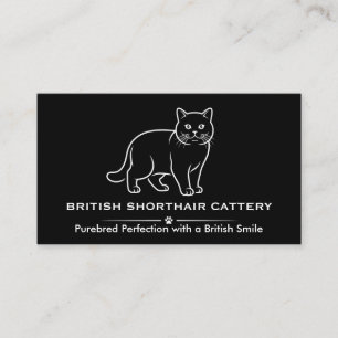 Cartão De Visita Elegante Cria Personalizada de British Shorthair P